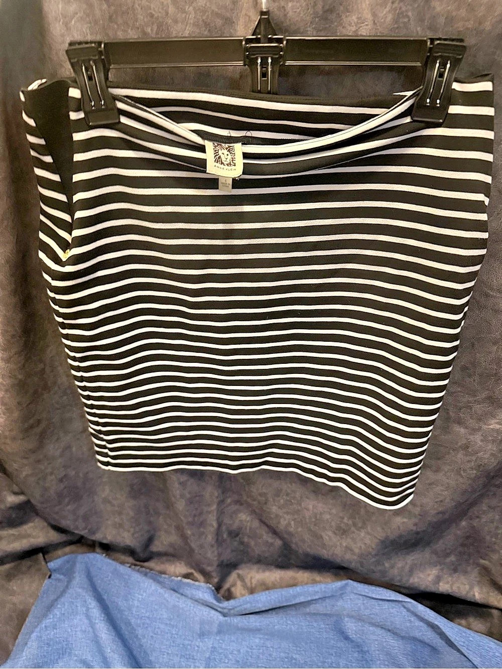 Anne Klein Black & White Striped Mini Skirt